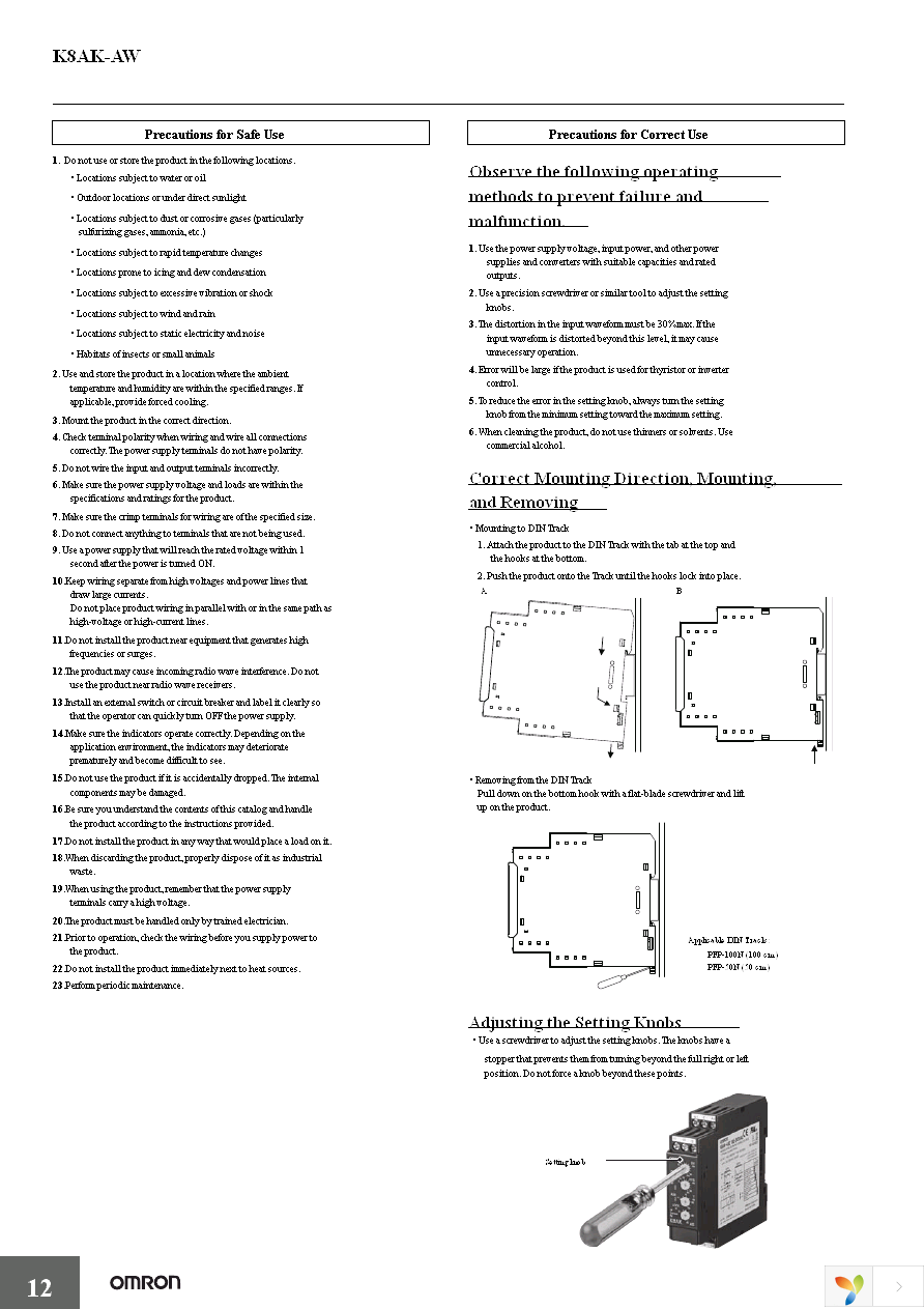 K8AK-AW1 100-240VAC Page 12